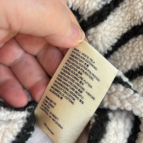 Free People Briton Black and White Striped Fuzzy Knit Cropped Sweater - Picture 7 of 9